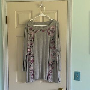 Floral Gray Women's Top